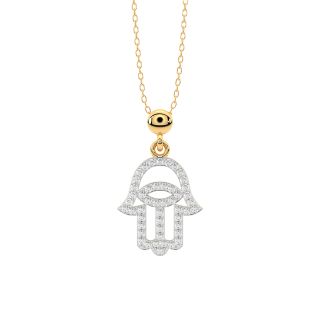 Hamsa Evil Eye Diamond Pendant